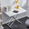 Vynxaria Folding Tables - Modern Minimalist Adjustable Height Table with 0.8-Inch MFC Top and Black Metal Legs, White - 2 of 4