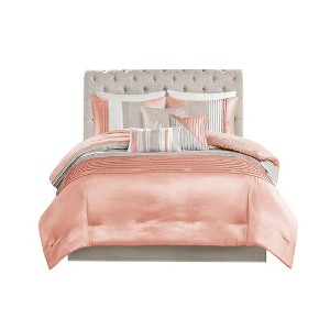 Gracie Mills Nixon 7-Piece Contemporary Striped Comforter Set - 1 of 4