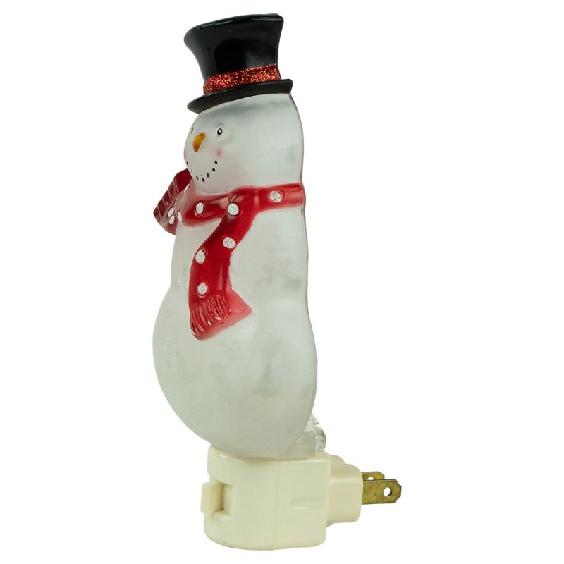 Northlight 6.75" Snowman Wearing Red Scarf Christmas Night Light, 5 of 7