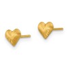 Black Bow Jewelry Kids 14k Yellow Gold Small Satin and Diamond-Cut Puffed Heart Earrings - 2 of 4