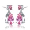 Guili Sterling Silver White Gold Plated Drop Earrings with Colored Cubic Zirconia Accents, A Chic and Elegant Addition to Any Jewelry Collection - 3 of 3
