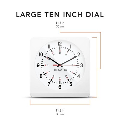 White Analog Jumbo Wall Clock with Auto-Night Light