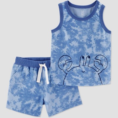 Image of Baby Boys' Crab Tie-Dye Top & Bottom Set - Just One You® made by carter's Blue Newborn