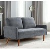 CAVINAS Modern & Vintage Loveseat Sofa, Velvet Upholstered 2 Seater Sofa Couch with Sleek Design, for Home, Apartment or Office - 2 of 4