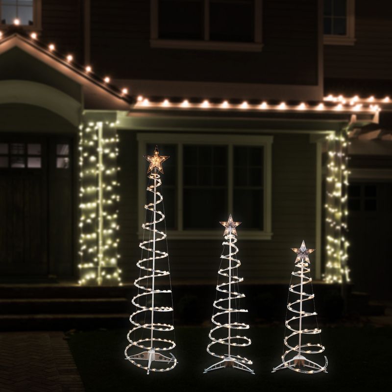 Northlight Set of 3 Clear Lighted Spiral Christmas Trees - 3', 4', and 6', 4 of 10