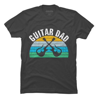 Men's Design By Humans Retro Dueling Electric Guitar Dad By DragonTee T-Shirt