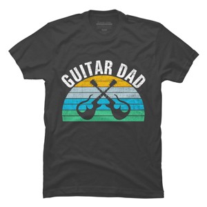 Men's Design By Humans Retro Dueling Electric Guitar Dad By DragonTee T-Shirt - 1 of 2