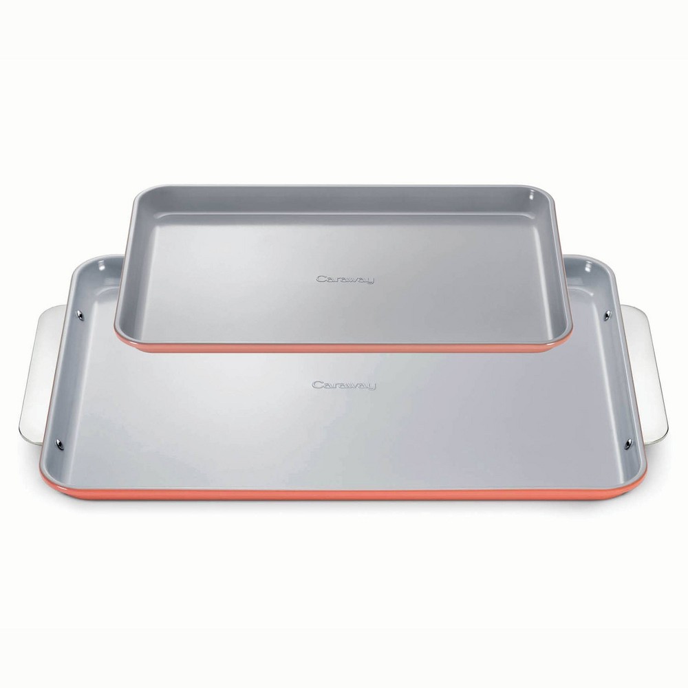 Photos - Bakeware Caraway Home 2pc Duo Baking Sheet Set Perracotta Pink: Nonstick  Set with Cookie Sheets, Hand Wash Care