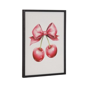 Kate & Laurel All Things Decor 12"x16" Gallery Coquette Preppy Girly Red Pink Bow Cherries Print by The Creative Bunch Studio Black - 1 of 4