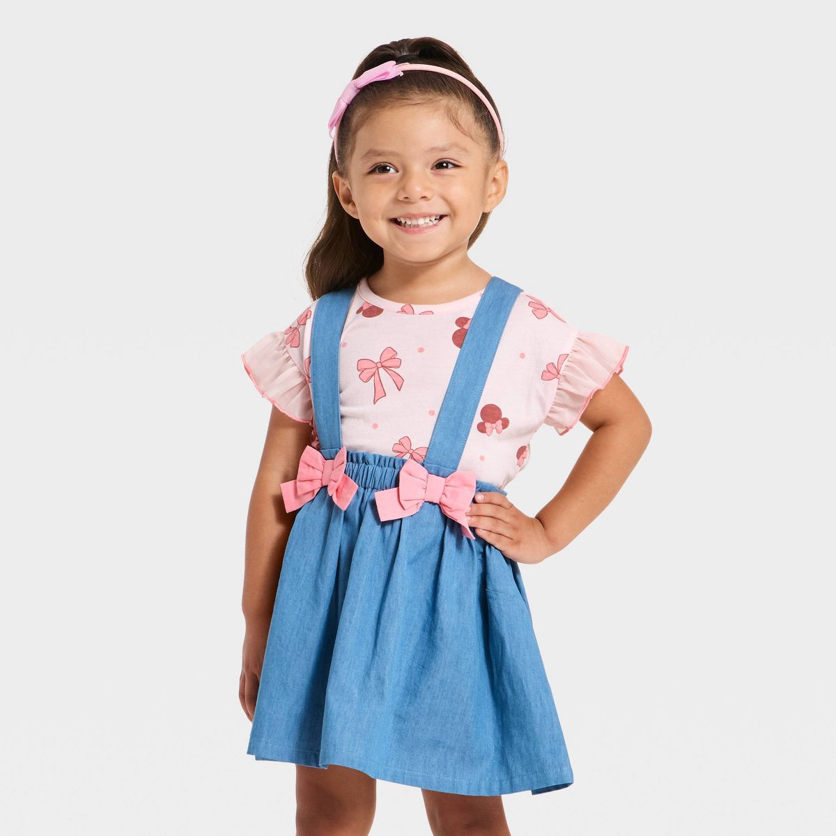 Toddler Girls' 2pc Disney Minnie Mouse T-Shirt & Skirt Set - Blue