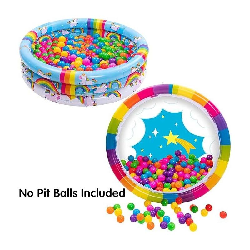 2 Pack 47" Baby Pool, Float Kiddie Pool, Inflatable Baby Swimming Pool with 3 Ring, 4 of 9