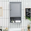 Costway Bathroom Wall Mount Storage Cabinet Single Door w/Height Adjustable Shelf Grey - 3 of 4