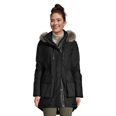 Alpine Swiss Duffy Women's Wool Coat Fur Trim Hooded Parka Jacket