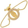 Steeltime Ladies 18k gold plated brass simulated diamonds Our Lady of Guadalupe drawstring bracelet - 2 of 4