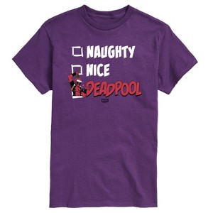Men's - Marvel - Naughty Nice Deadpool Short Sleeve Graphic T-Shirt - 1 of 3