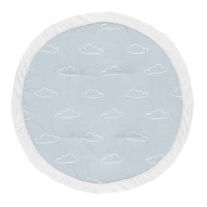 Sweet Jojo Designs Boy Baby Tummy Time Playmat Airplane Blue and White - 1 of 4