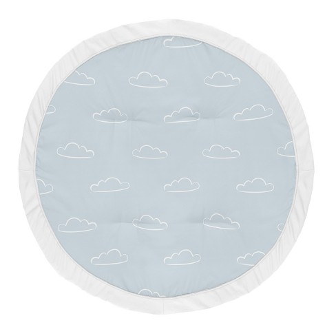 Sweet Jojo Designs Boy Baby Tummy Time Playmat Airplane Blue And White ...