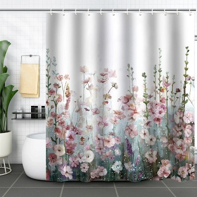 LunaLulinlk Colorful Flowers Shower Curtain for Bathroom