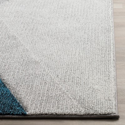 Hollywood HLW710 Power Loomed Area Rug - Grey/Teal - 6'7"x6'7" - Safavieh.