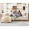 Dyonery Oversized 120" Modular Sectional Sofa, Comfy L-Shaped Cloud Couch with Pillows & Movable Ottoman, Chenille - 2 of 4