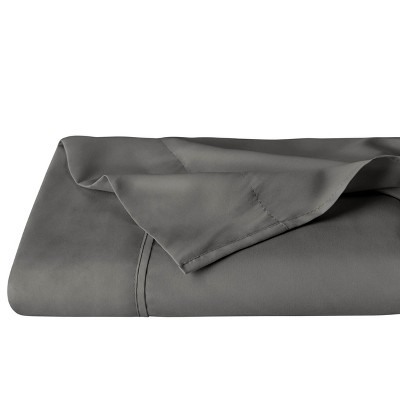 King Gray Egyptian Cotton Microfiber Deep Pocket Flat Sheet