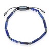 Crucible Men's Lapis Lazuli Stone and Hematite Bead Adjustable Bracelet (4mm) - 2 of 4