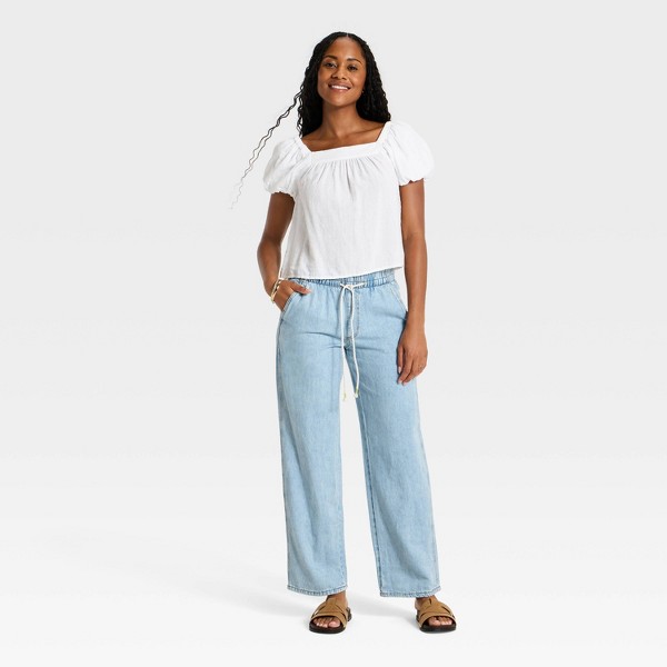 Pantalón de Playa de Tiro Medio y Pierna Recta Holgada para Mujer - Universal Thread™ 3