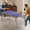 Professional Indoor Outdoor Table Tennis Table, 6x3FT Portable Ping Pong Table with Net, Paddles & Balls - 2 of 4