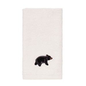 Avanti Black Bear Lodge Emb Fingertip Towel - 1 of 3