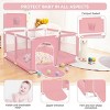 GOTGELIF 50"x50" 4-Panel Baby Playpen Foldable Playard with Basketball Hoop - 4 of 4