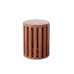Dexmalle Set of 4 100% Solid Wood Stackable Stools,Top Stackable Round Side Table - 1 of 4