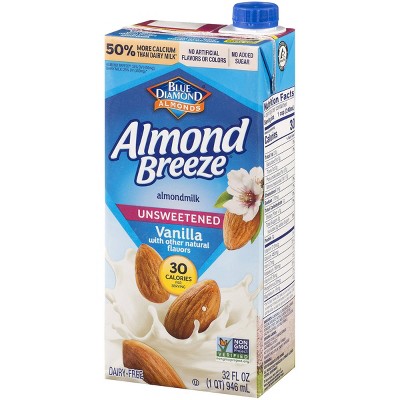 Almond Breeze Unsweetened Vanilla Almond Milk - 1qt : Target