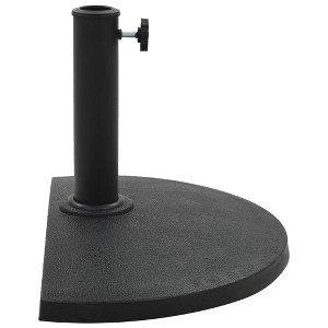 vidaXL Half-Round Black Parasol Base – Sturdy, Weather-Resistant Polyresin Material - Suitable for Parasol Poles with Diameters of 1.5" and 1.9" - 1 of 4