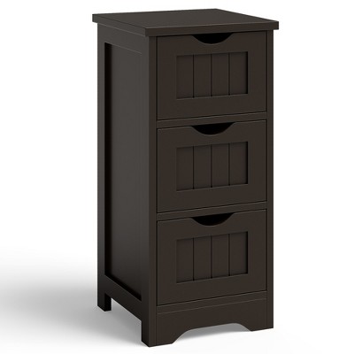 Tangkula Bathroom Floor Cabinet Free Standing Storage Side Organizer W/4  Drawers : Target