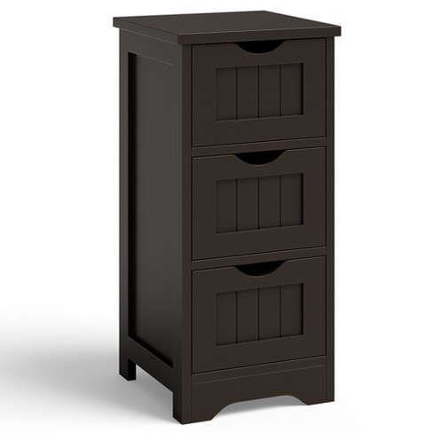 3 Drawers Kitchen Bathroom Gap Dresser 24.5x28.5x166CM PP+PET+ABS Storage Cabinet - Transparent Tan