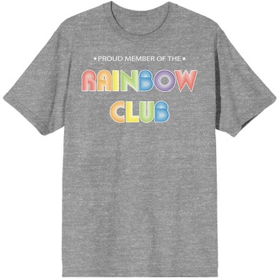 Proud Member of the Rainbow Club Men's Heather Gray Graphic Tee