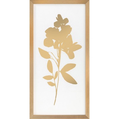 12" x 24" 2pk Foil Florals Framed Under Glass Gold - Threshold™