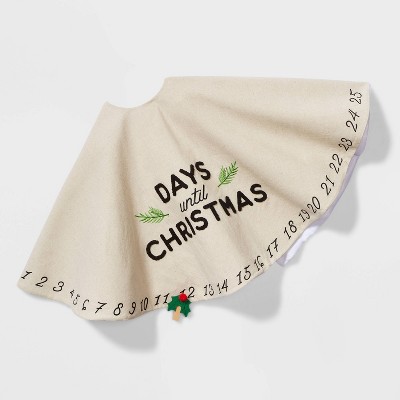 48in Canvas Christmas Countdown Tree Skirt Neutral - Wondershop™