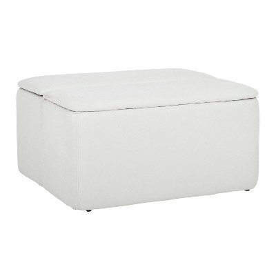 Stout Storage Ottoman Polyester/Metal/Wood Cream - LumiSource