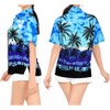 LA LEELA Hawaiian Shirts Womens Casual Summer Button Down Party Short Sleeve Tropical Vacation Blouse Shirt Collared Blouses Dress Shirts - 4 of 4