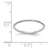 Black Bow Jewelry 1.2mm 10k White Gold Polished Half Round Stackable Band - 4 of 4