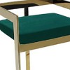 HomeRoots 30" Green and Gold Metal and Velvet Low Back Bar Height Bar Chair - 4 of 4
