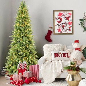 Whisen 4FT Artificial Christmas Tree with 150 LED Lights, 424 PE+PVC Tips, Easy Setup, Sturdy Metal Stand - 1 of 4