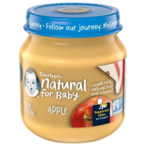 Gerber 1st Food Natural Glass Apple Baby Meals - 4oz - image 1 of 4