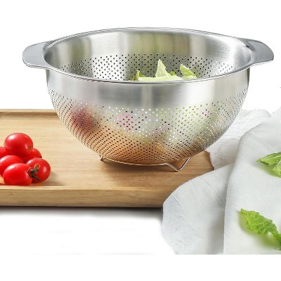 18/8 Stainless Steel Microwell Colander, Fruits, Rice, and Pasta