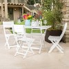 GDFStudio Rabion Outdoor Acacia Wood 5 Piece Folding Dining Set, White - 2 of 4