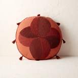 18" Round Medallion 3.5" Gusset Decorative Pillow with Tassels Peach Orange - Opalhouse™ designed with Jungalow™