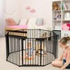 Costway 8 Panel Baby Safe Metal Gate Play Yard Barrier Pet Fence Adjustable - 2 of 4