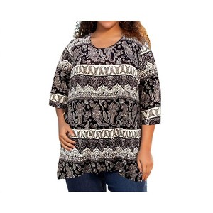 Women's Printed Matsin Tunic - Plus - On The Plus Side - 1 of 4