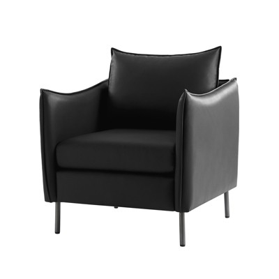 Colin Modern Anti-scratch Fabric Armchair with Black Metal Legs Set of 2 | Artful Living Design